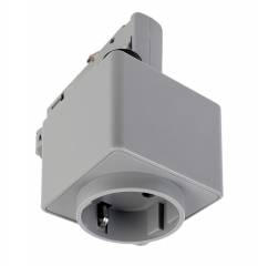 Steckdosenadapter f�r 3-Phasen Einbau- und Aufbauschienensystem D Line/DALI, grau