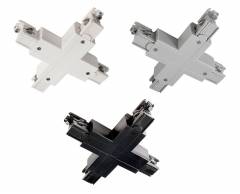 X-Verbinder links-links-rechts-rechts f�r 3-Phasen Schienensystem D Line 230V, wei�/schwarz/grau