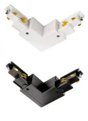 90� Verbinder links-rechts mit Wechselmechanik f�r D Line DALI Ein-/Aufbauschienensystem, wei�/schwa