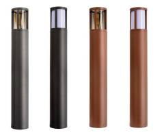 Pollerleuchte Facado II rund IP65, Scheibe wei� / get�nt 650mm, 1x E27 max 20W, grau oder rostfarben