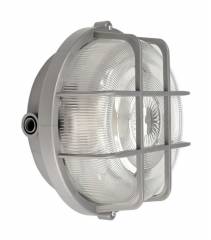 Decken-/Wandaufbauleuchte IP44 Sotano Retro rund, 1x E27 max. 60W, grau