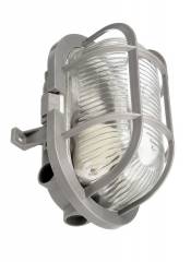 Decken-/Wandaufbauleuchte IP44 Sotano Retro oval, 1x E27 max. 60W, grau