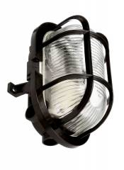 Decken-/Wandaufbauleuchte IP44 Sotano Retro oval, 1x E27 max. 60W, schwarz