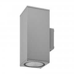 Dimmbare Au�enwandleuchte IP65 ShoreLine Pro Square up & down, 31,5W, 3000/4000K, Hellgrau