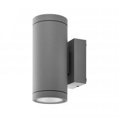 Dimmbare Au�enwandleuchte IP65 ShoreLine Pro Round up & down, 20W, 3000/4000K, Hellgrau