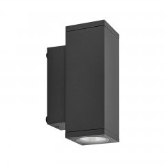Dimmbare Au�enwandleuchte IP65 ShoreLine Pro Square up & down, 7,5W, 3000/4000K, Dunkelgrau