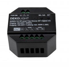 RF-smart Triac-Dimmer 230V, 300W, Phasenabschnitt, ZigBee 3.0, Intelli Push-Dim