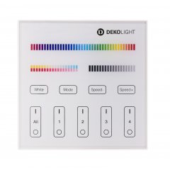 Steuerung RF-smart Wandfernbedienung wei�, 4 Zonen, Single/CCT/RGB/W/+CCT, dimmbar, 3V/DC