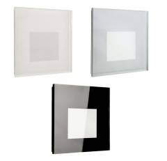 Eckige Abdeckung Glas f�r Alwaid II Wandeinbauleuchte 75x75mm, wei�/schwarz/alu