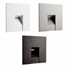 Eckige Abdeckung Quadrat f�r Alwaid II Wandeinbauleuchte 75x75mm, wei�/schwarz/alu
