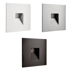 Eckige Abdeckung Stufe f�r Alwaid II Wandeinbauleuchte 75x75mm, wei�/schwarz/alu