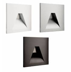 Eckige Abdeckung Trapez f�r Alwaid II Wandeinbauleuchte 75x75mm, wei�/schwarz/alu