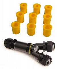 Zubeh�r Outdoor Multi Y-Verbinder f�r 3 Kabel 4-14mm 3 Adern 0,5-4mm� max.450V AC/24A L�nge:139,71
