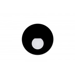 Abdeckung Round Glas f�r Alwaid Pro Wandeinbauleuchte, halbrund Lichtkegel, Schwarz, Glas �: 78mm
