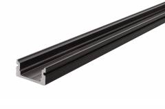Reprofil AU-01-08 flaches U-Profil f�r 8 - 9,3 mm LED Stripes, Schwarz-matt, eloxiert, 2000 mm