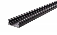 Reprofil AU-01-10 flaches U-Profil f�r 10 - 11,3 mm LED Stripes, Schwarz-matt, eloxiert, 2000 mm