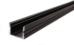 Reprofil AU-02-15 hohes U-Profil f�r 15 - 16,3 mm LED Stripes, Schwarz-matt, eloxiert, 2000 mm
