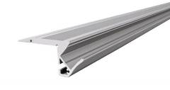 Aluminium Treppenstufen-Profil AL-01-10 Silber-matt, eloxiert, LxBxH 2000x61x20,5 mm