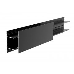 Leuchtenprofil PLANO BSH f�r Wandmontage, 85x38mm, schwarz mit LED-Tr�ger 2,5m, Alu