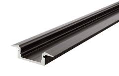 Reprofil ET-01-10 flaches T-Reprofil f�r 10 - 11,3 mm LED Stripes, Schwarz-matt, eloxiert, 2000 mm