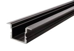 Reprofil ET-02-12 hohes T-Reprofil f�r 12 - 13,3 mm LED Stripes, Schwarz-matt, eloxiert, 2000 mm