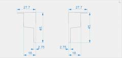 Endkappen Reprofil C-P-EL-03-10 2St.im Set links+rechts, Farbe:grau, 45mm