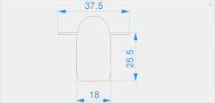 Deko-Light Reprofil, Endkappe R-ET-03-10, LxB: 37,5x25,5mm, grau