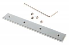 Metall Nutenstein / L�ngs-Eckverbinder Silber, naturbelassen, LxBxH 80x12x2 mm