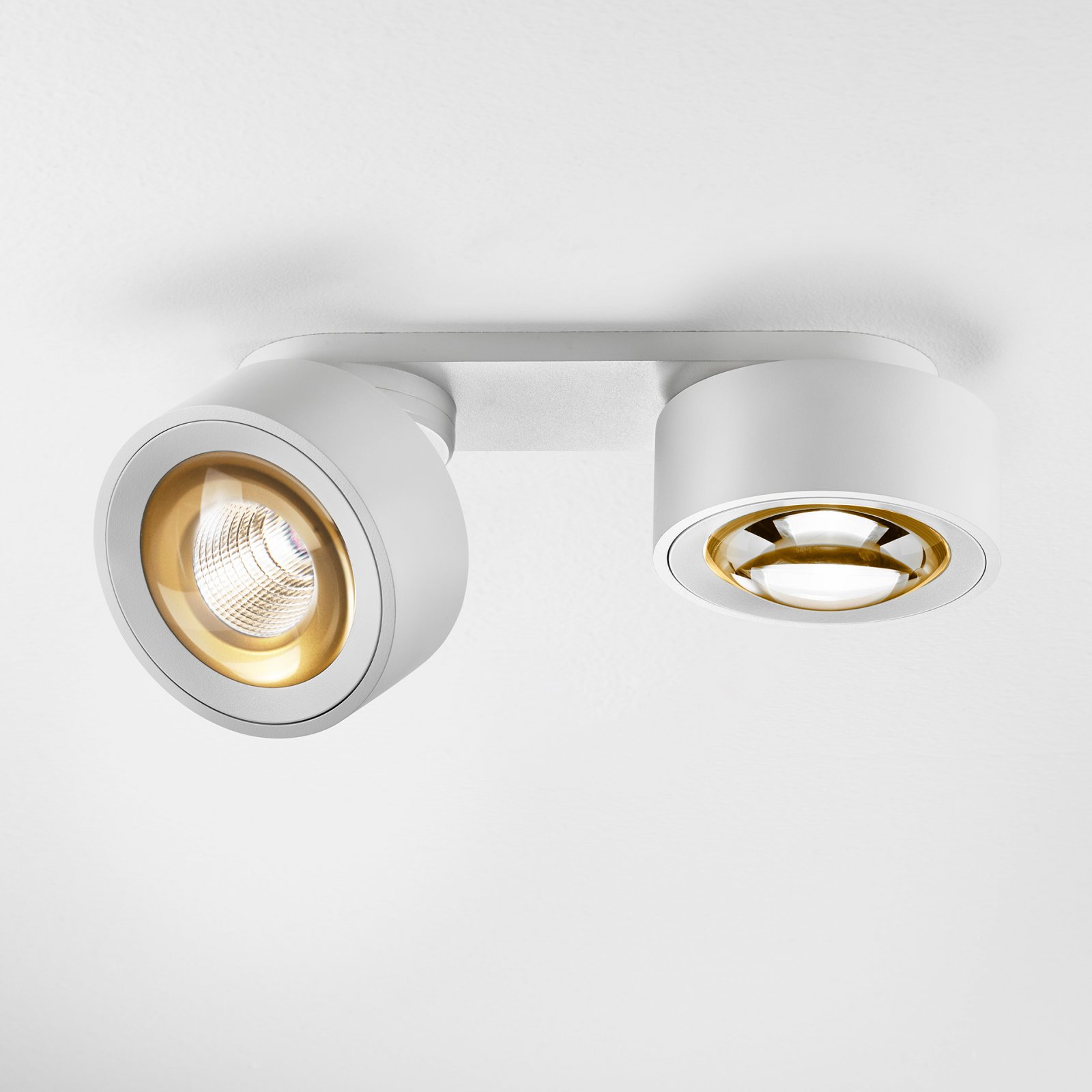DLS LED Deckenleuchte CLIPPO OPTIC DUO wei�/gold 2x13W 36� 2700K CRI>90 1320lm dimmbar