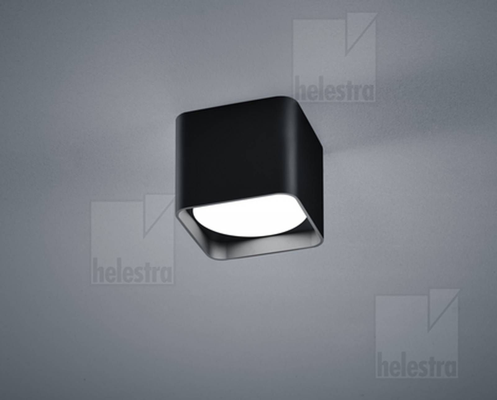 DORA LED Deckenleuchte eckig 10x10cm, 7,5W, schwarz matt, 2900K warmwei�