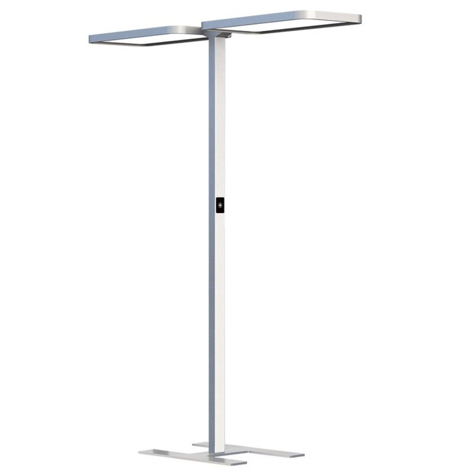 DOTLUX B�ro LED-Stehleuchte Doppelkopf STUDIObutlerduo 2x80W 4000K grau, Anwesenheitssensor, dimmbar
