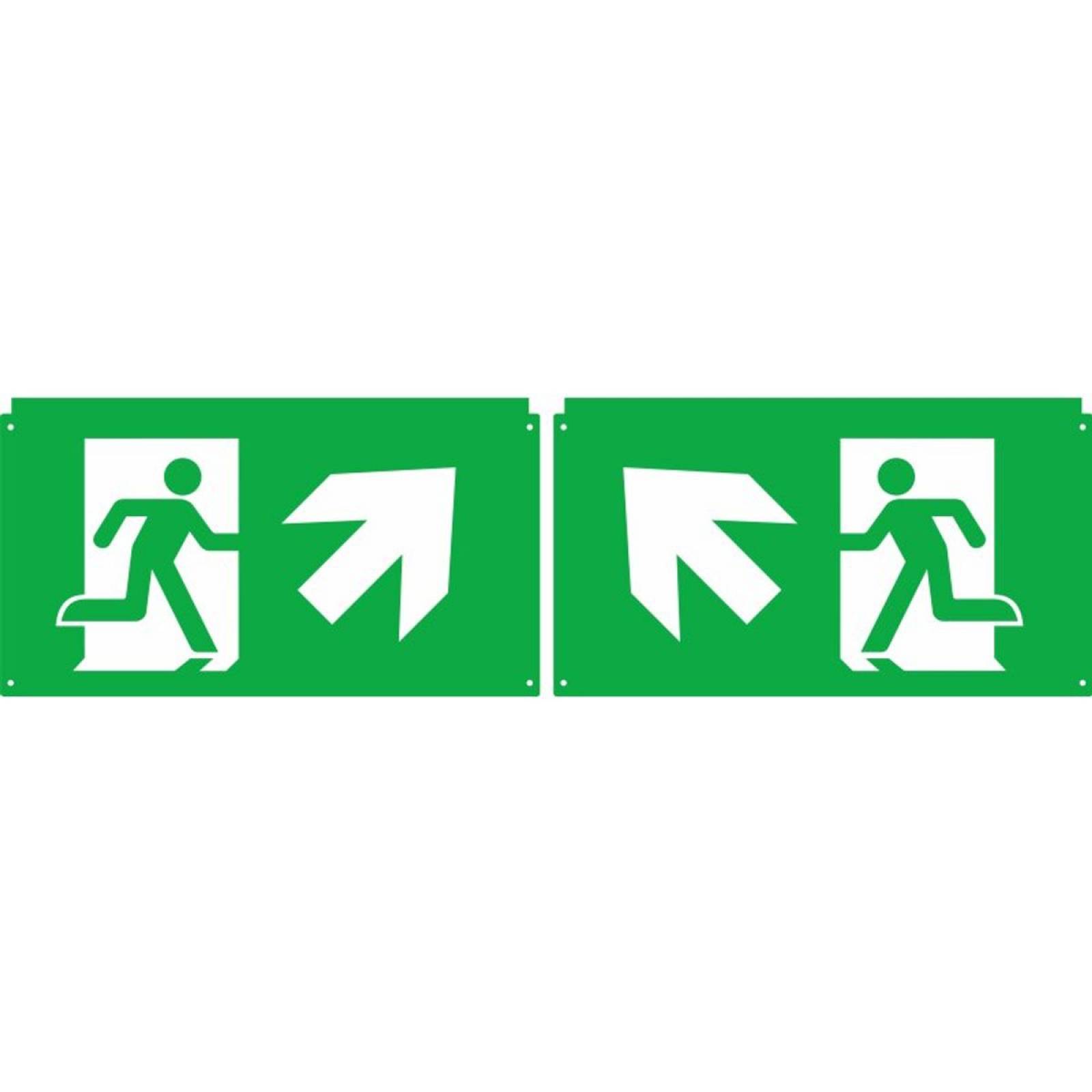 DOTLUX Erweitertes Piktogrammset Pfeil diagonal links & rechts oben f�r LED-Notleuchte EXITflip Set