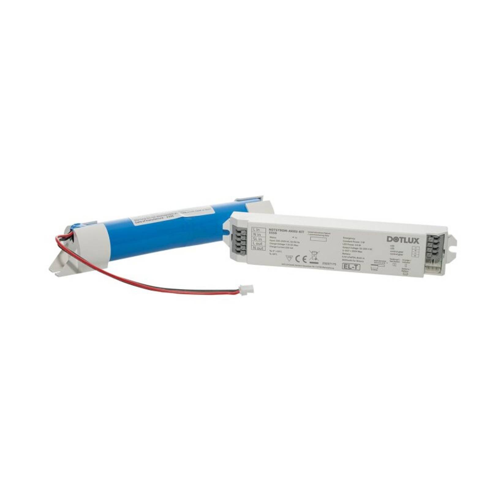 DOTLUX NOTSTROM-AKKU-KIT NOTLICHTBAUSTEIN 3,6W 50-200V Selbsttest Konstantleistung (3h) LiFePO4 6,4V