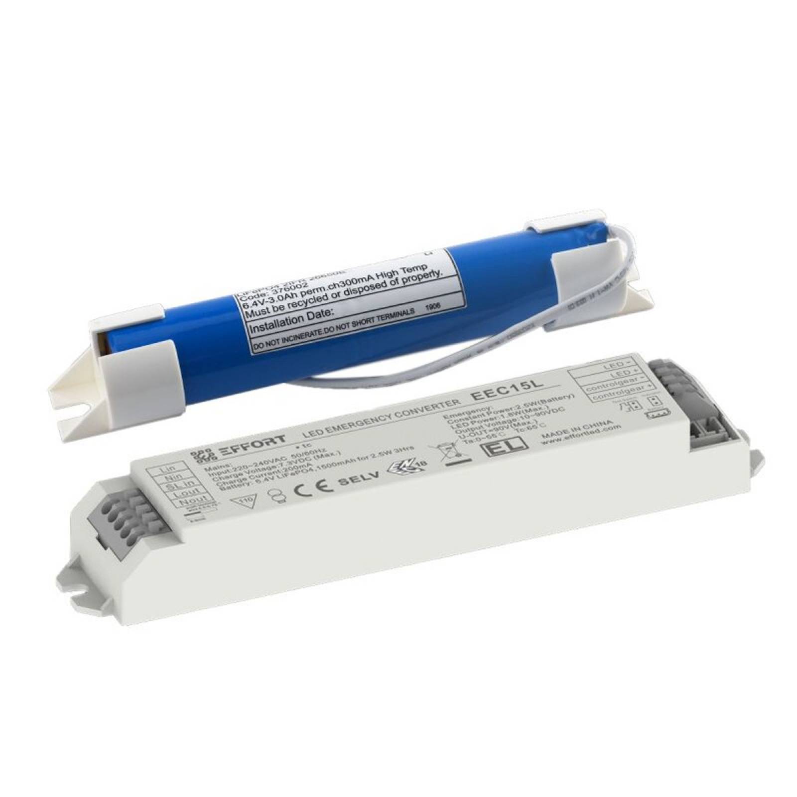 DOTLUX NOTSTROM-AKKU-KIT NOTLICHTBAUSTEIN 5W 10-90V Selbsttest (3h) LiFePO4 7,3V