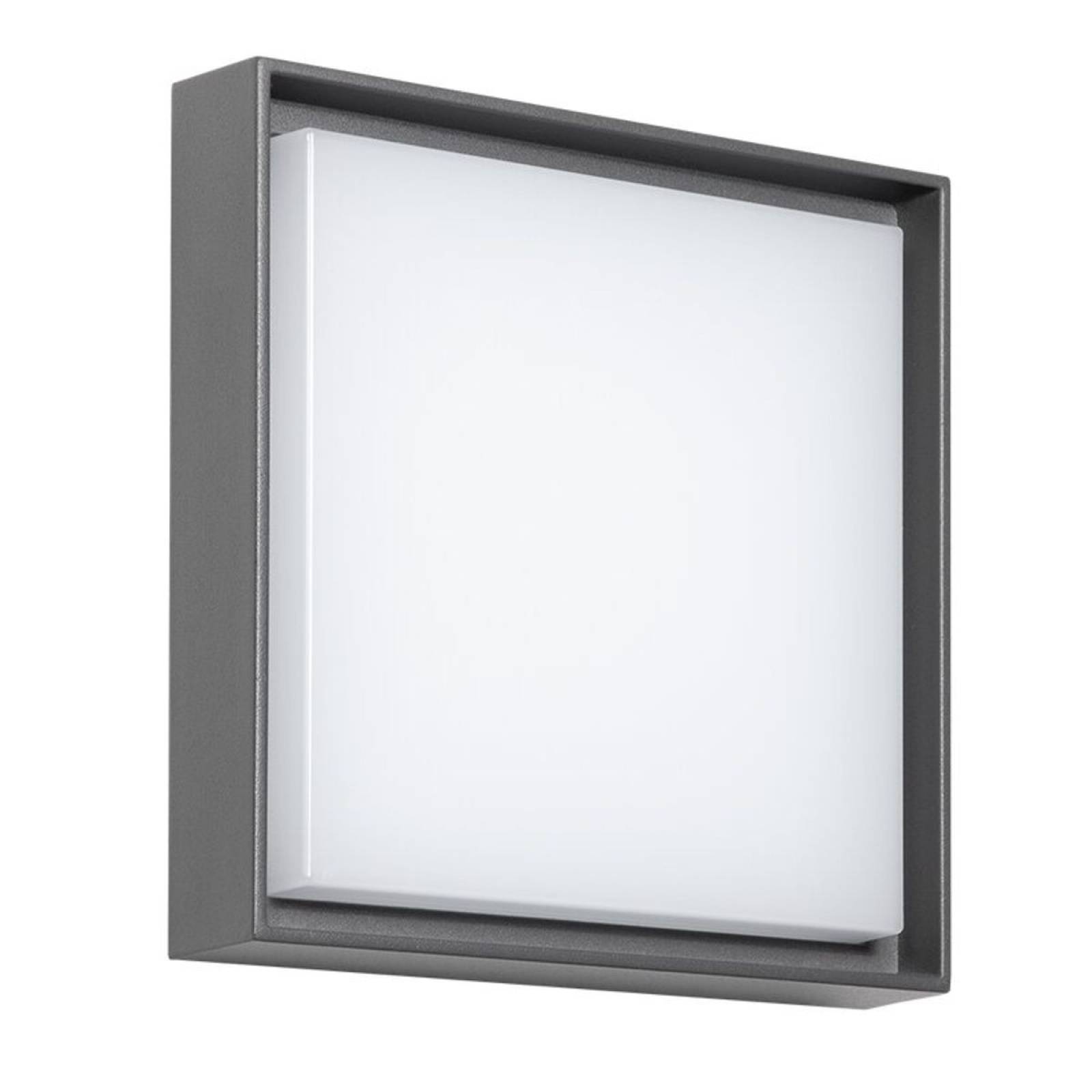 DOTLUX eckige LED-Wandleuchte grau WALLsquare 24cm 14W 3000K