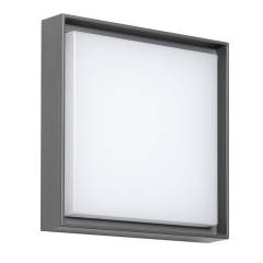 DOTLUX eckige LED-Wandleuchte grau WALLsquare 24cm 14W 3000K