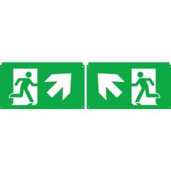 DOTLUX Erweitertes Piktogrammset Pfeil diagonal links & rechts oben f�r LED-Notleuchte EXITflip Set