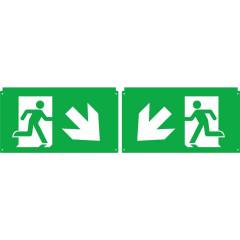 DOTLUX Erweitertes Piktogrammset Pfeil diagonal links & rechts unten f�r LED-Notleuchte EXITflip Set
