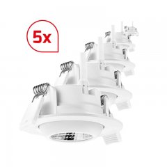 B�rodownlight-Set 5 Stk, CIRCLEmini-AC, UGR <19, 5W/3000K
