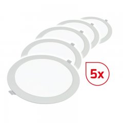Downlight-Set 5 Stk, CIRCLEflat 6W inkl. Treiber