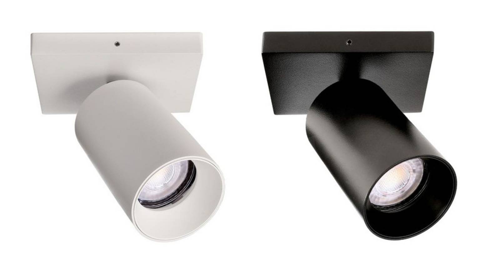 Deckenaufbauleuchte 1-flammig Can Tilt eckig, drehbar, max. 7,5 W GU10, Alu wei�/schwarz