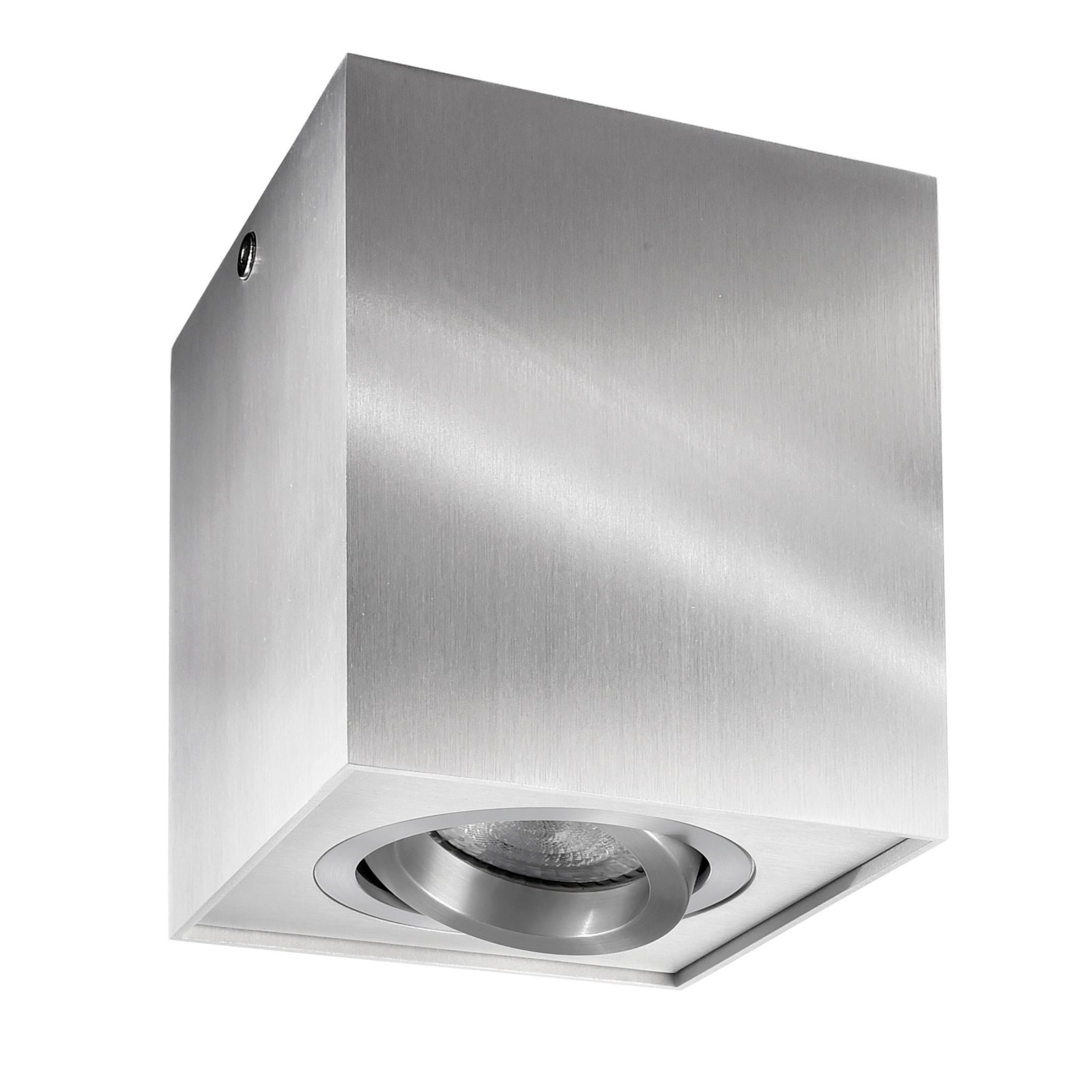 Deckenaufbauleuchte Bengala eckig, 1x max. 50W, mit GU10 Fassung, silber