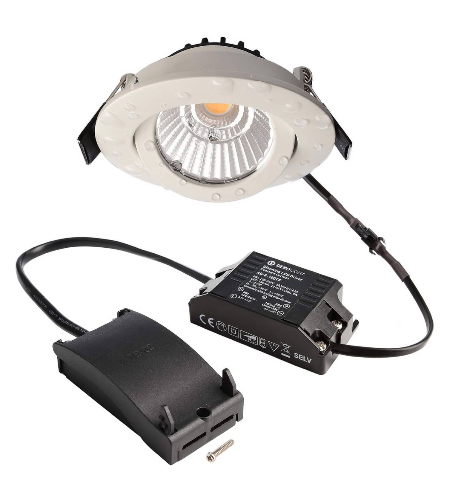Deckeneinbauleuchte Dione IP44 DTW 1800-3000K 8,5W 480lm wei�