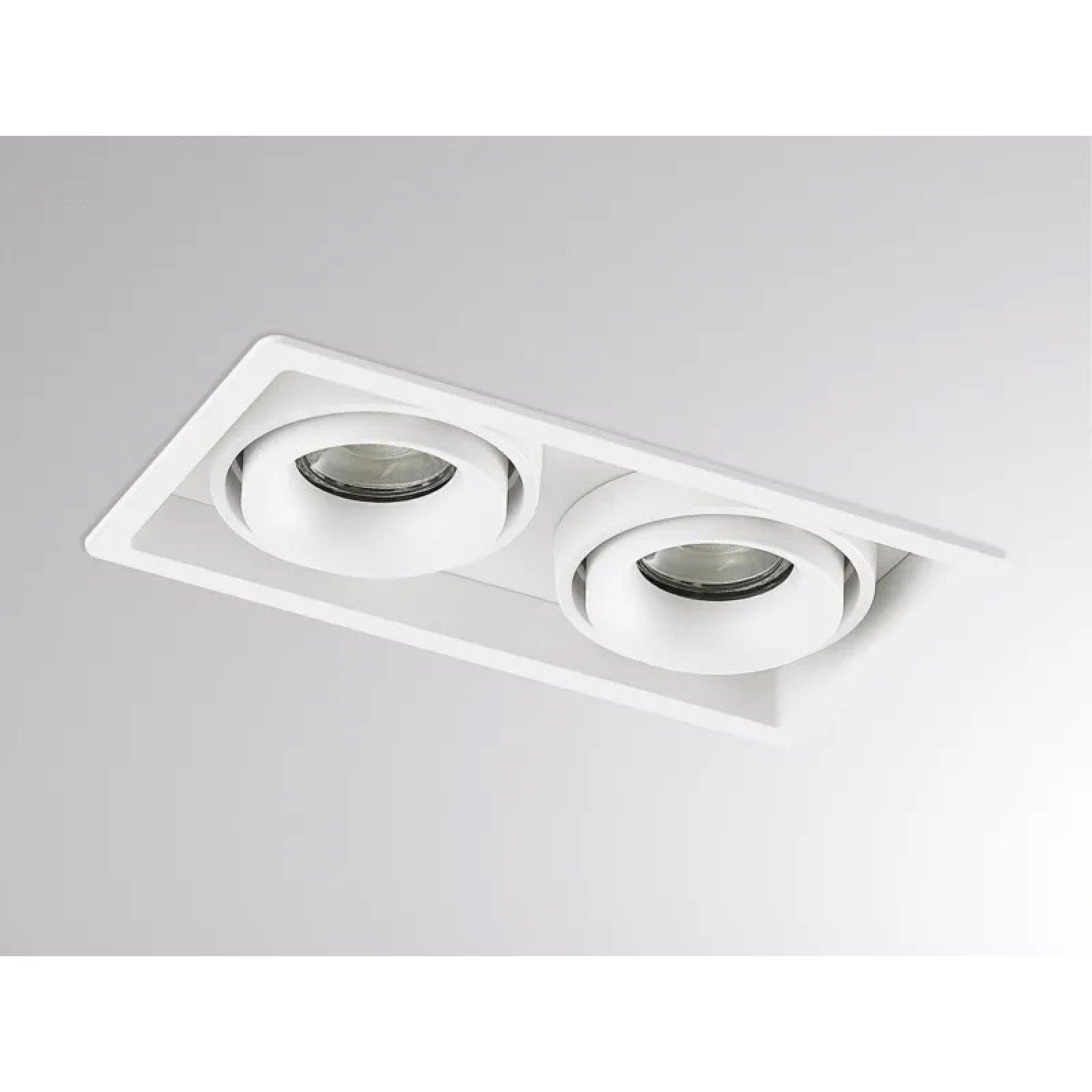 Deckeneinbauleuchte wei� 2-fach QANA DOUBLE SQUARE flexibel, 2x 8W GU10