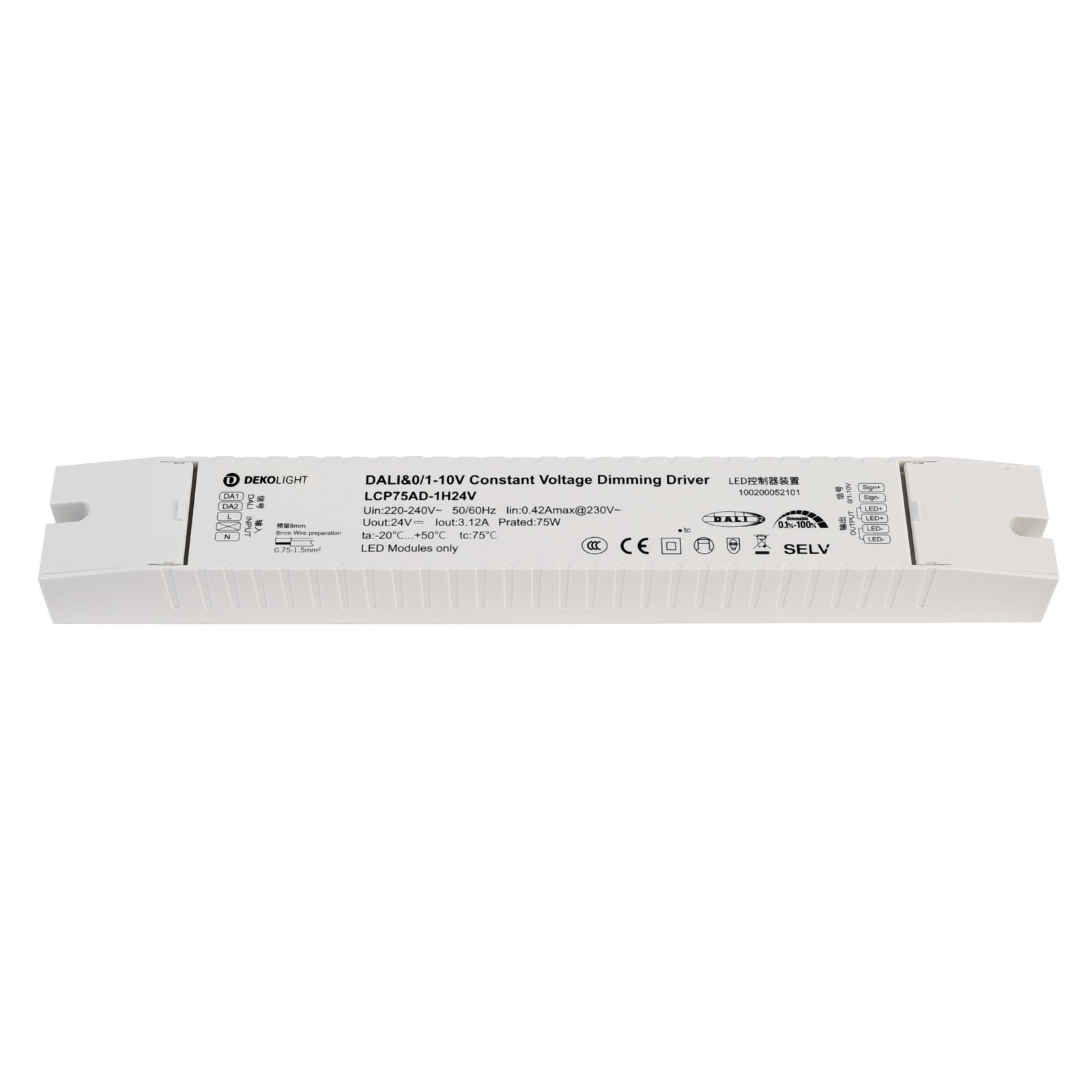Deko-Light LED-Netzger�t, BASIC, DIM, CV, LCP75AD-1H24V, spannungskonstant, dimmbar: DALI-Bus nach I