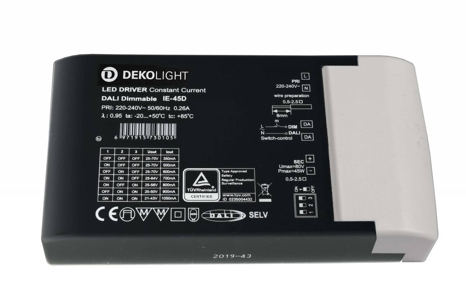Deko-Light LED-Netzger�t BASIC, DIM, Multi CC, IE-45D dimmbar: DALI-Bus nach IEC 62