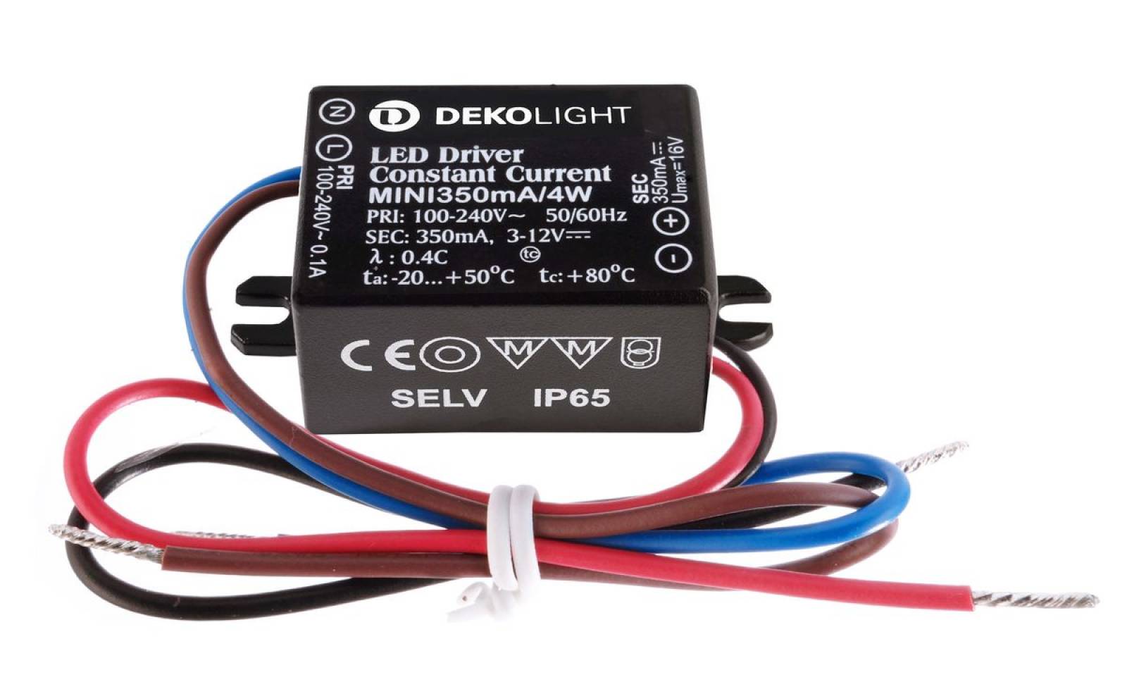 Deko-Light LED-Netzger�t, MINI, CC, 350mA/4W, stromkonstant, 220-240V AC/50-60Hz, 3-12V DC, 350 mA,
