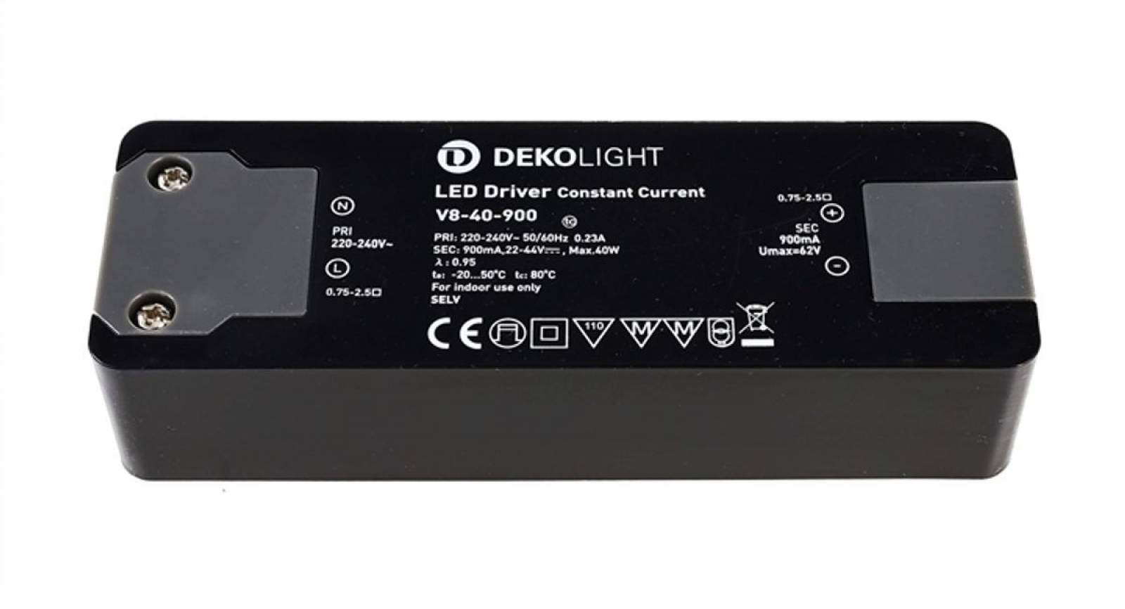 Deko-Light Netzger�t, BASIC, CC, V8-40-900/40W, stromkonstant 900 mA, 220-240V, 22-44V DC, 