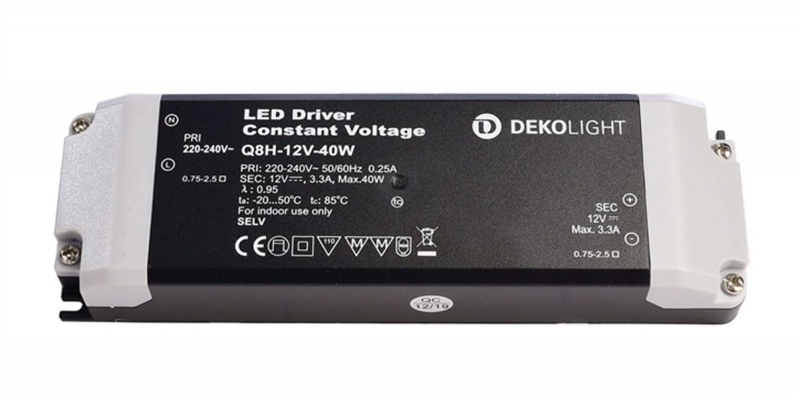 Deko-Light Netzger�t, BASIC, CV, Q8H-12-40W, 12V DC, 40W, 0-3300mA, 220-240V