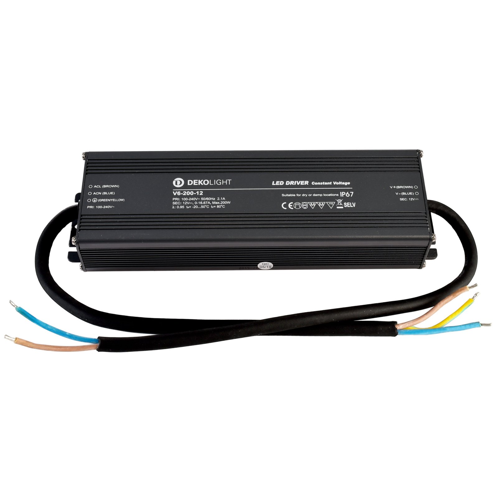 Deko-Light Netzger�t, IP67, CV, V6-200-12, 12V DC, 200W, 2100 mA,100-240V AC/50-60Hz, 